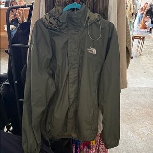 The North Face Olive Hooded Windbreaker